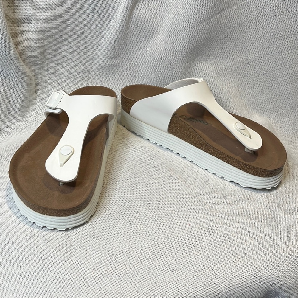 NWOT Birkenstock Papillio White Platform Thong Sandals Women’s 8.5 9 39